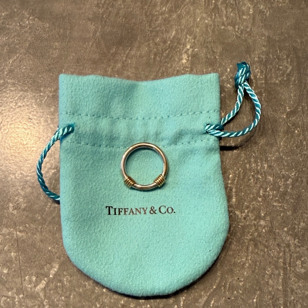 Tiffany & Co. Silver Ring with Gold Details